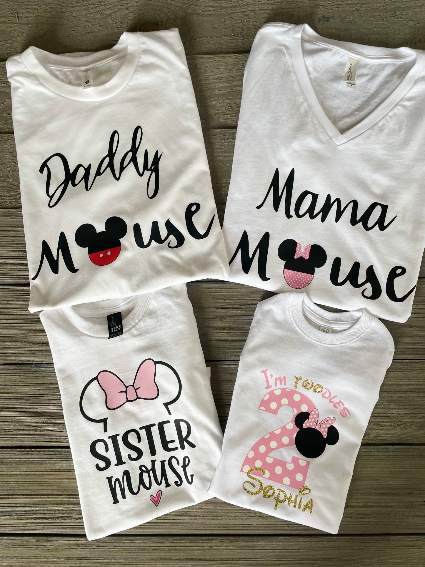 Custom Mickey and Minnie Mouse Party Shirts