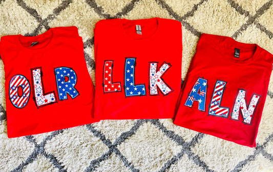 CUSTOM 4TH OF JULY MONOGRAM