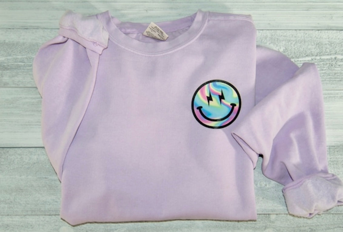 LEFT CHEST MULTI COLOR SMILEY