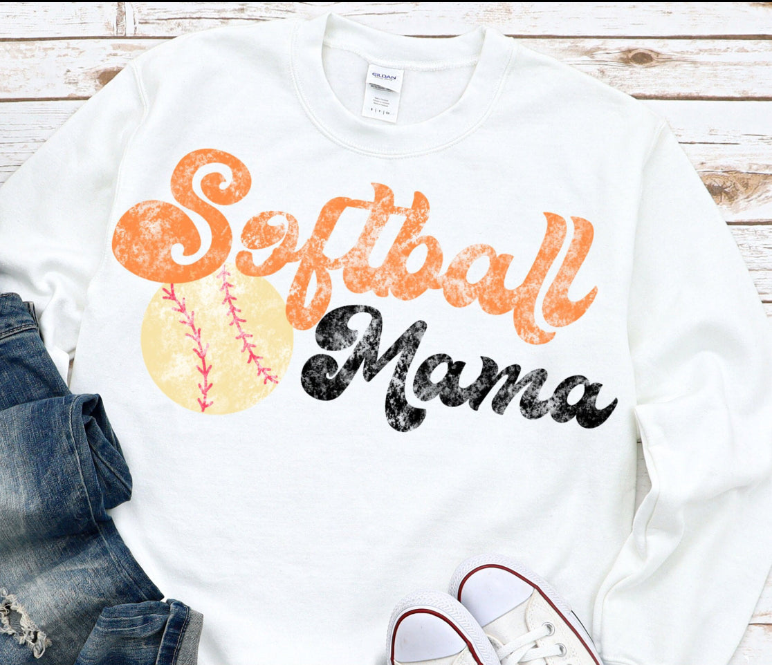 DISTRESSED SOFTBALL MAMA