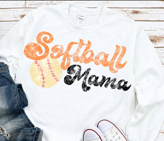 DISTRESSED SOFTBALL MAMA