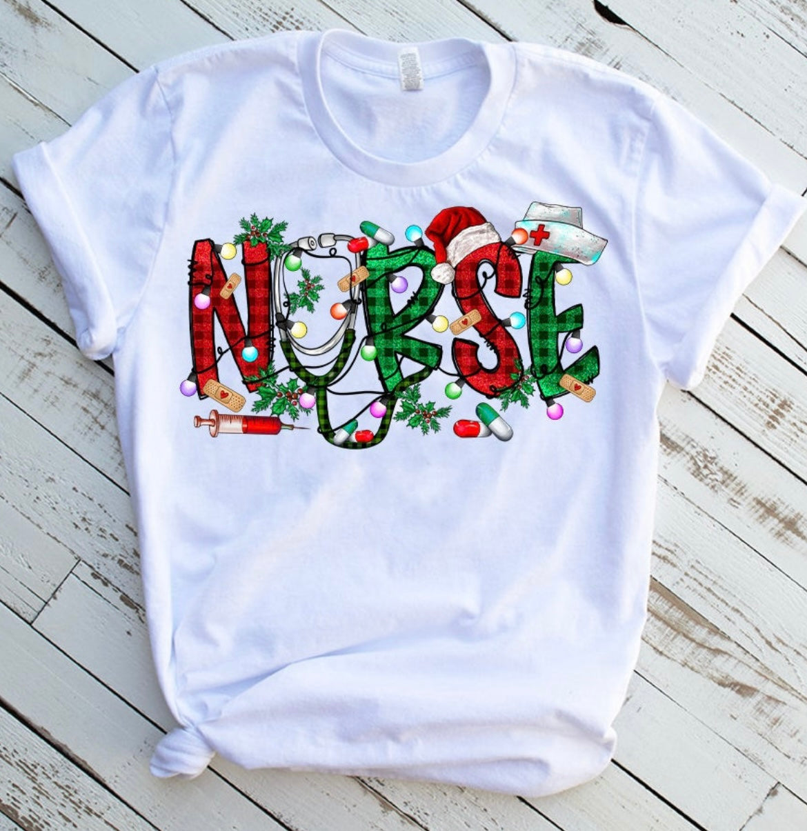 RED AND GREEN NURSE XMAS