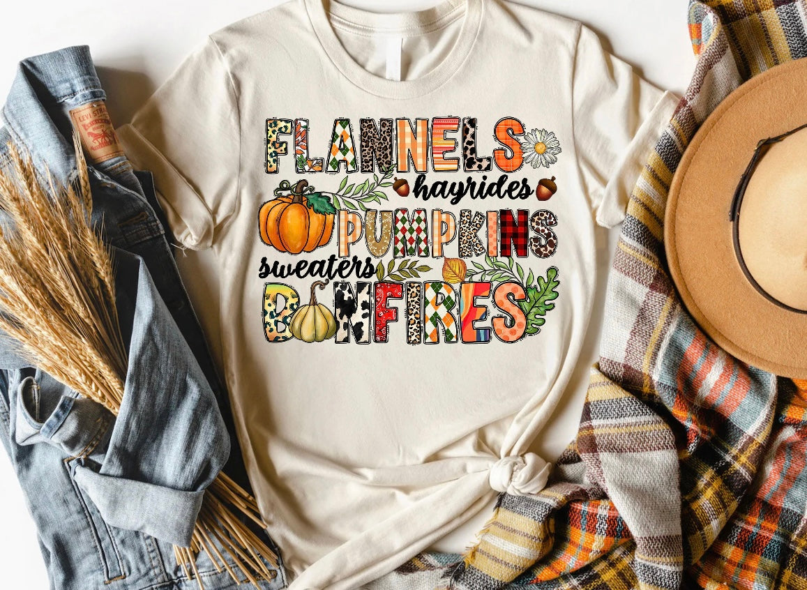 FLANNELS HAYRIDES PUMPKINS
