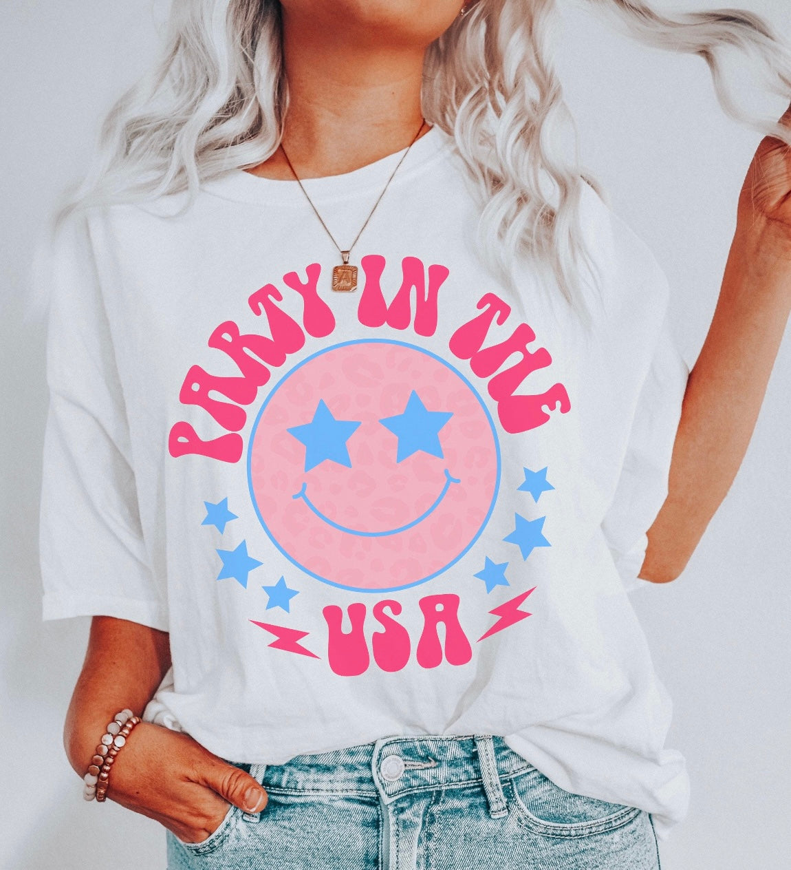 PARTY IN THE USA STAR SMILEY FACE