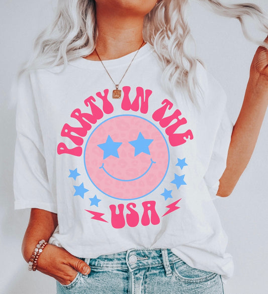 PARTY IN THE USA STAR SMILEY FACE