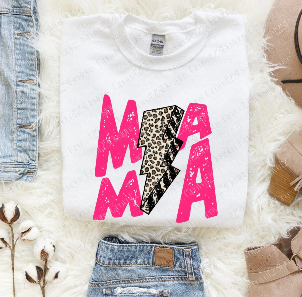 CHEETAH LIGHTNING BOLT MAMA