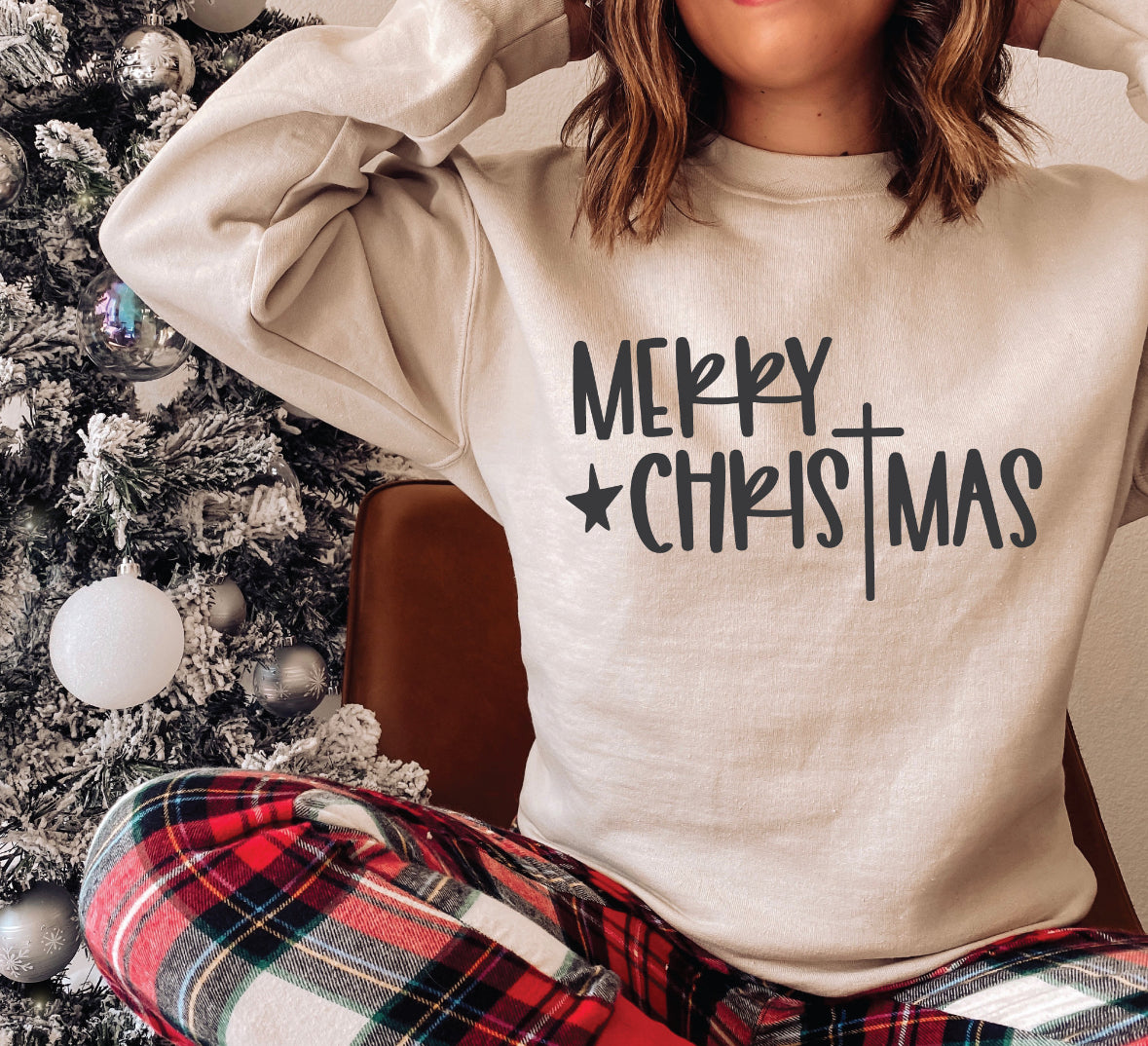 MERRY CHRISTMAS WITH CROSS