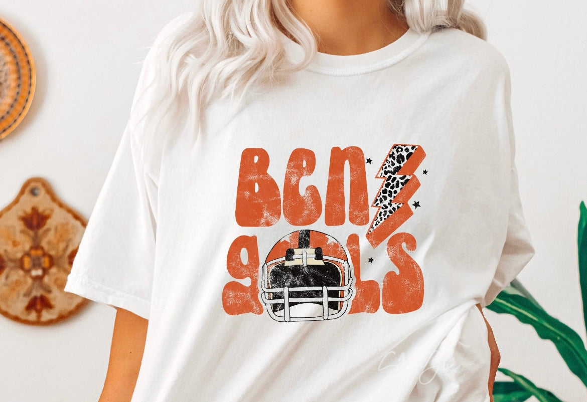 ORANGE BENGALS WITH HELMET