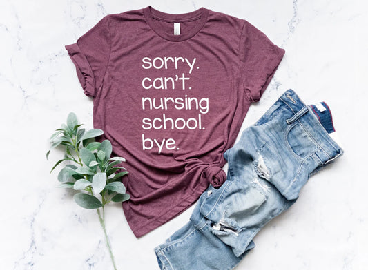 SORRY, CANT..... NURSING SCHOOL, BYE.