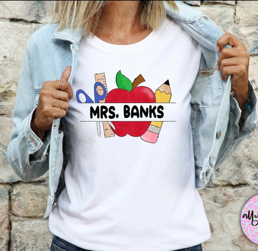 CUSTOM NAME TEACHER TEE