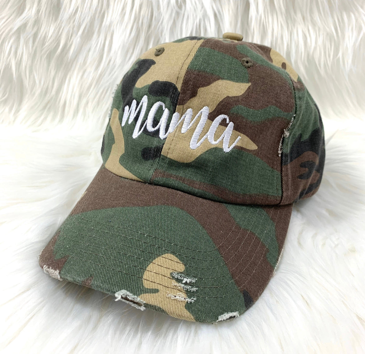 Camo MAMA script Hat