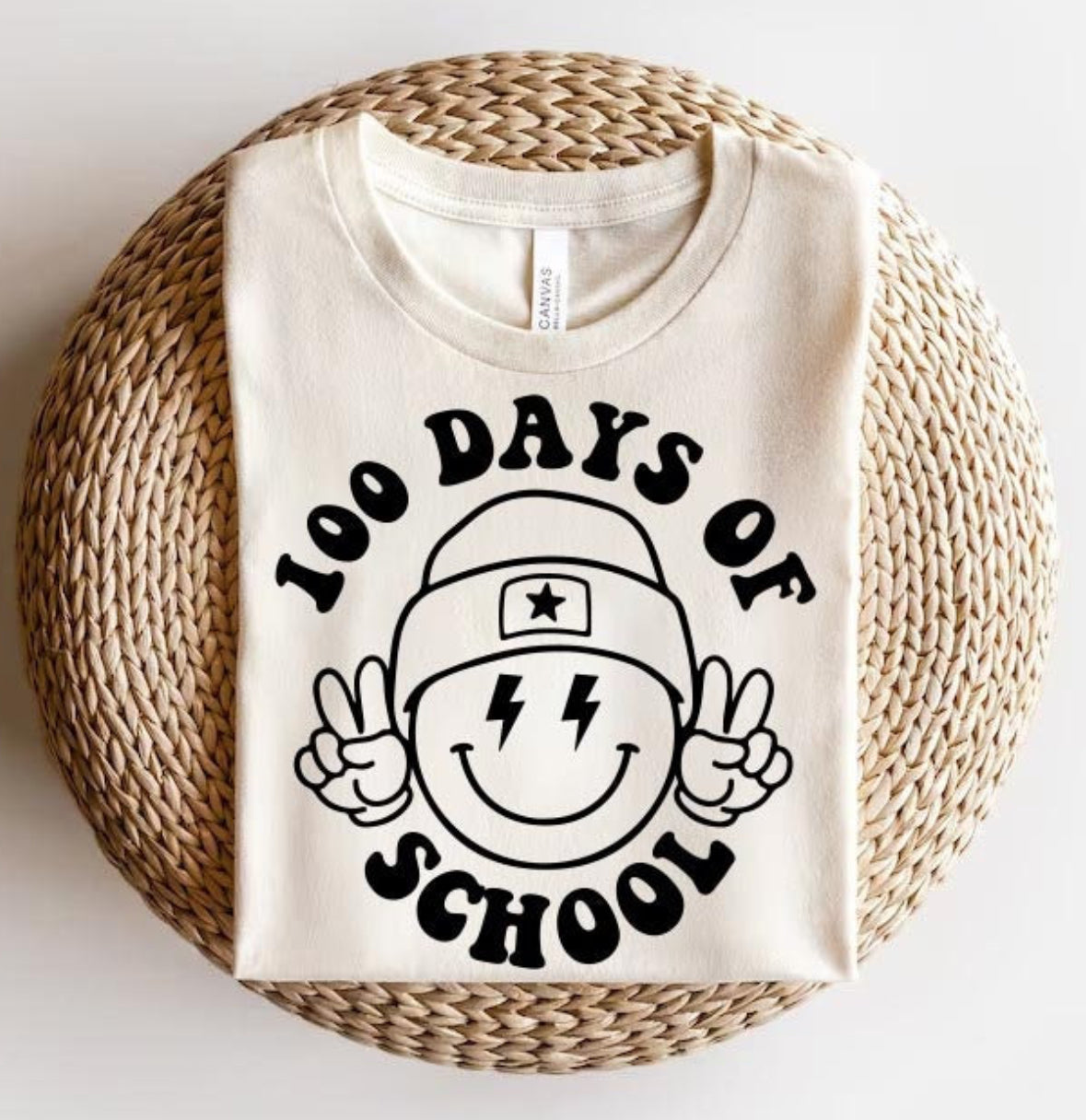 100 DAYS OF SCHOOL PEACE SMILEY