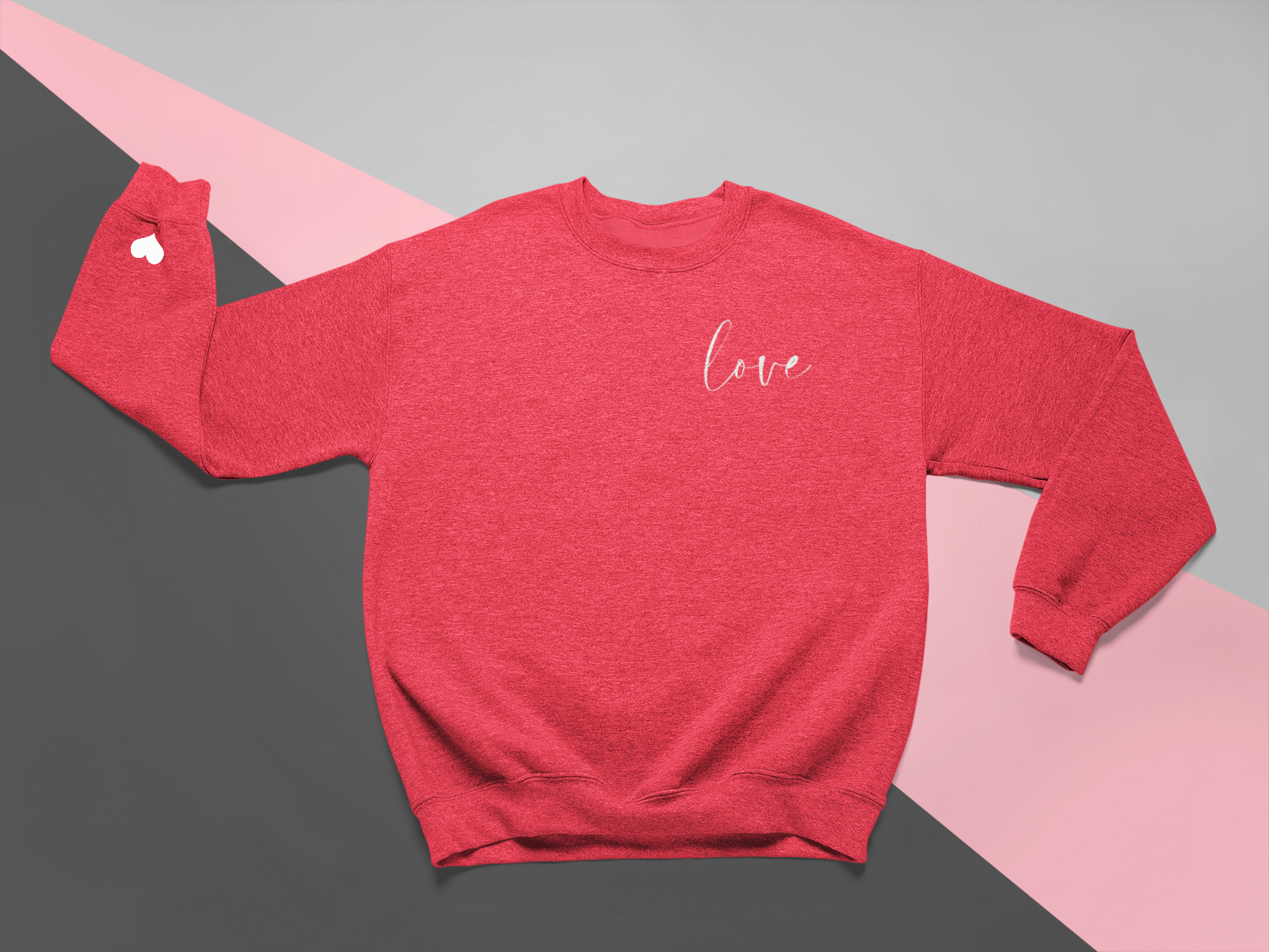 LEFT CHEST LOVE WITH HEART SLEEVE