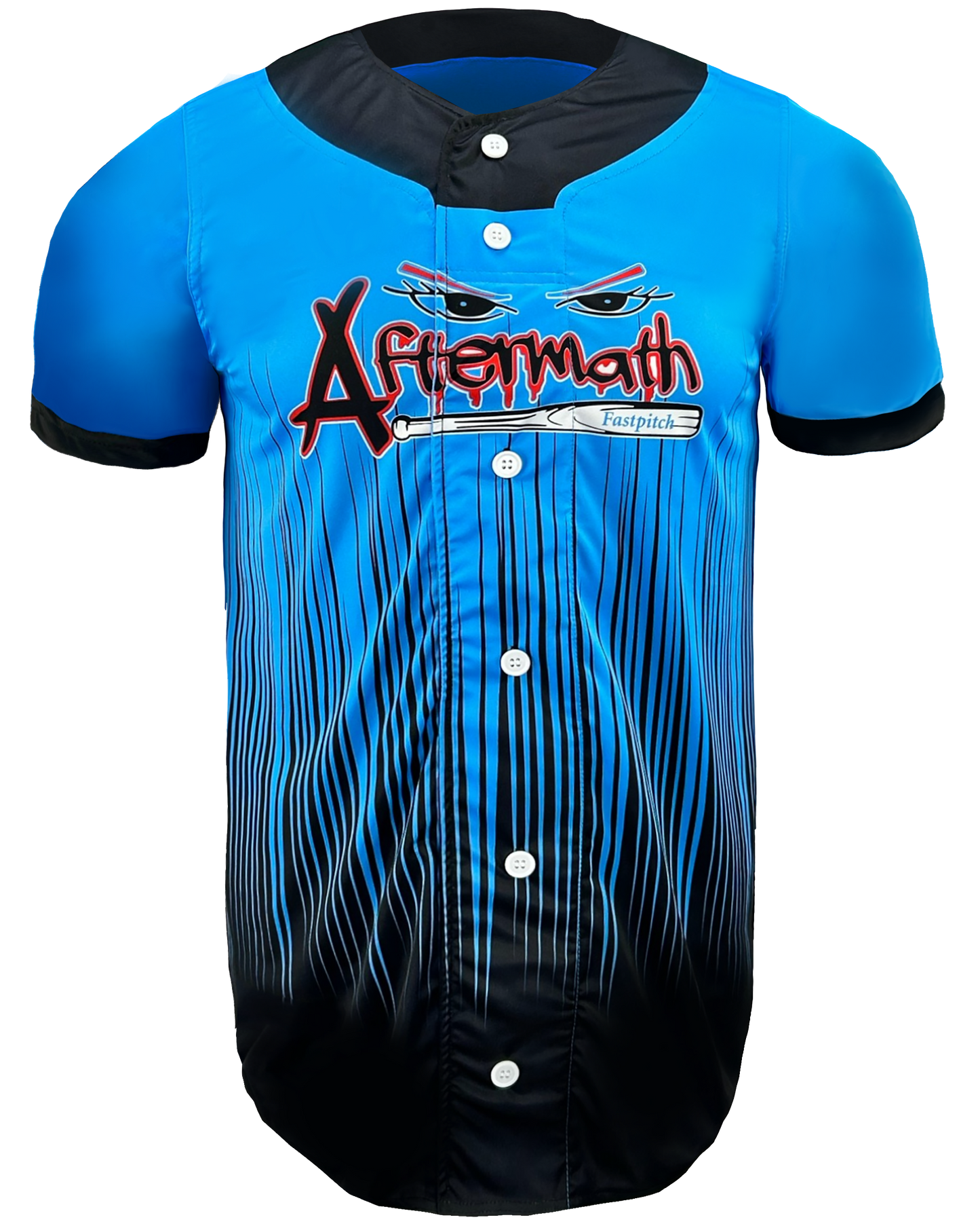 Short Sleeve Faux Full Button Baseball Jersey