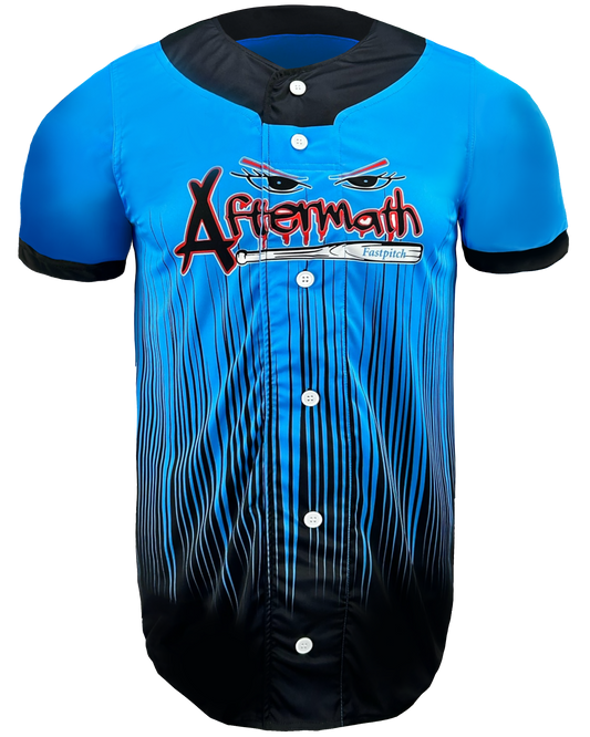 Short Sleeve Faux Full Button Baseball Jersey