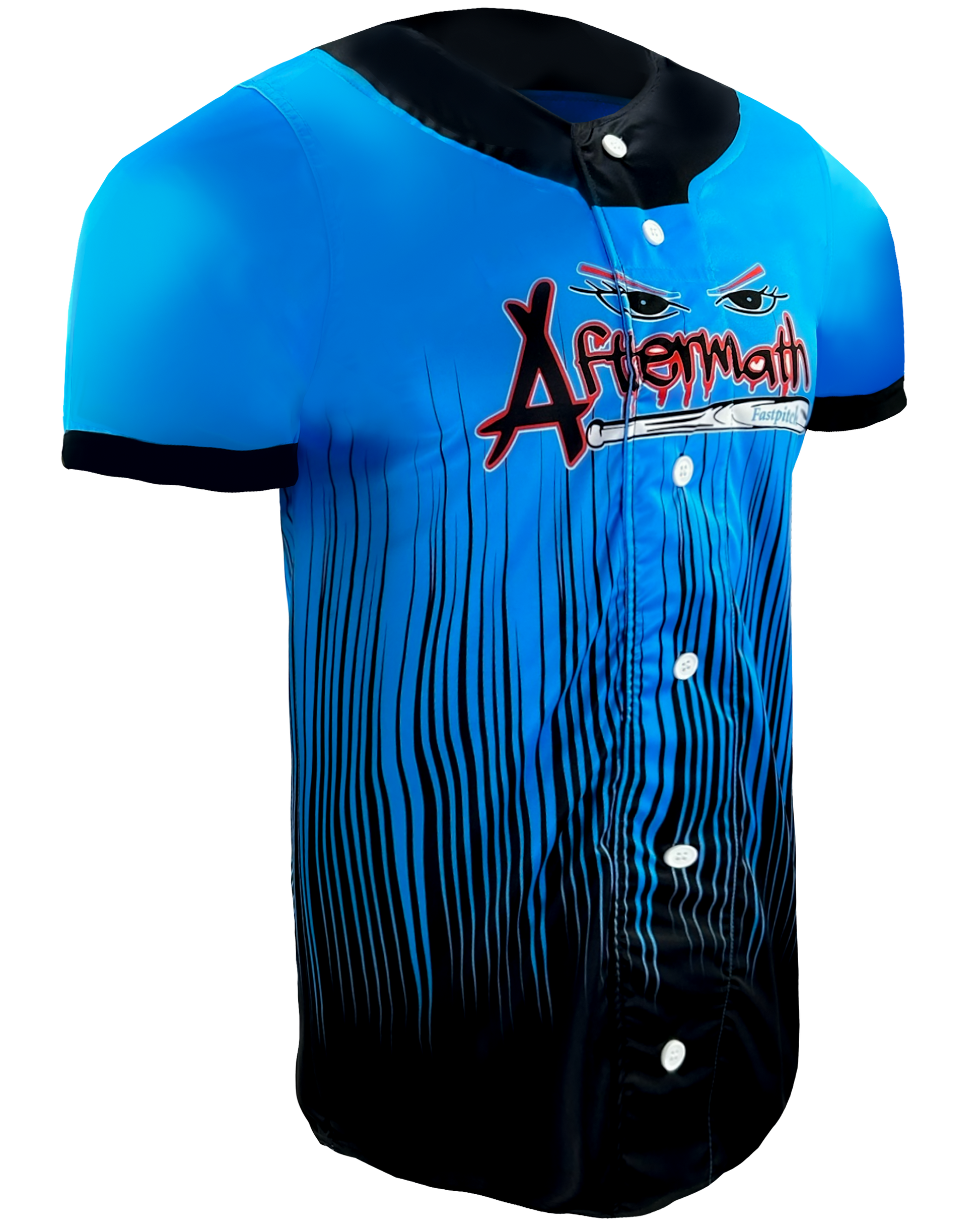 Short Sleeve Faux Full Button Baseball Jersey