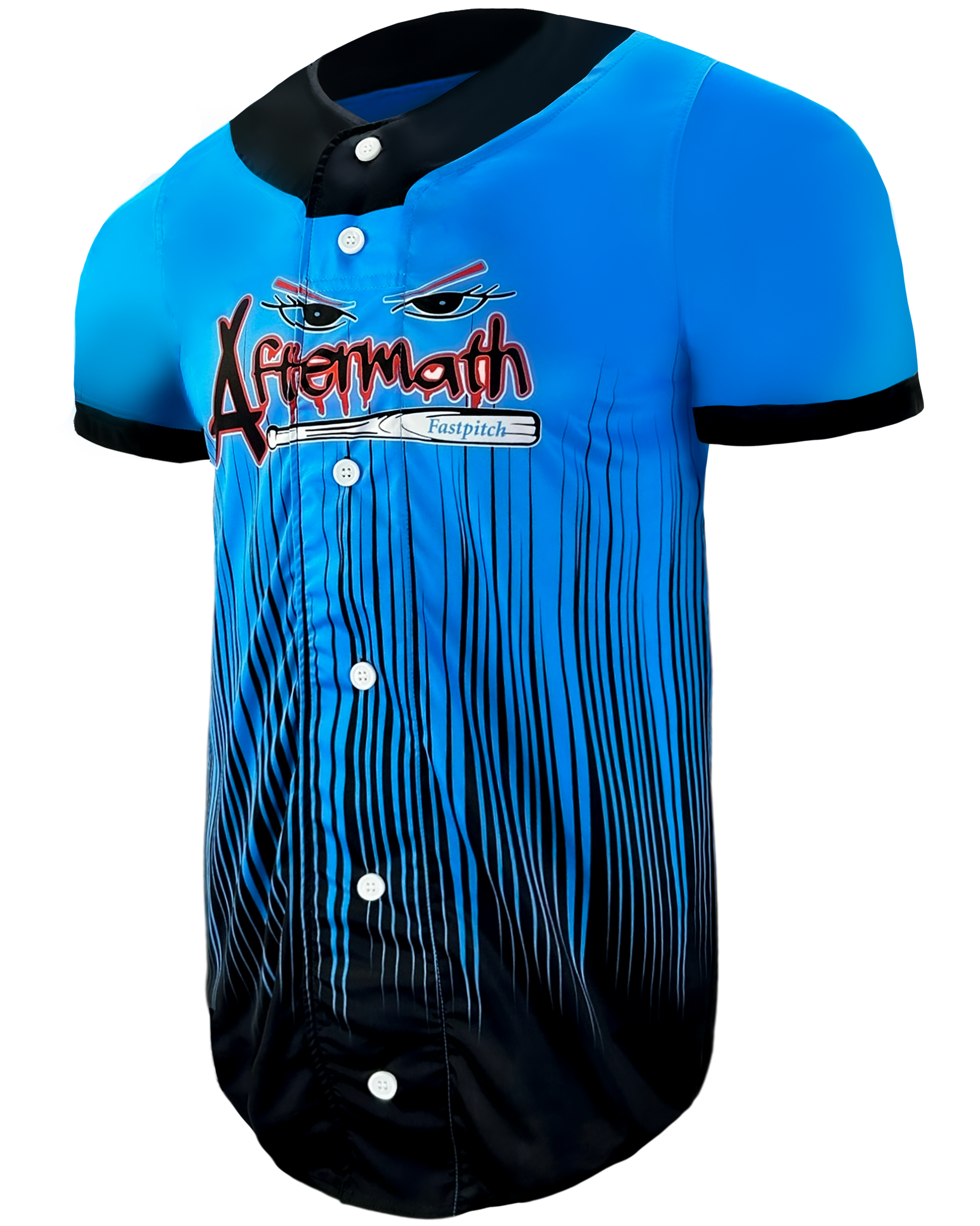 Short Sleeve Faux Full Button Baseball Jersey