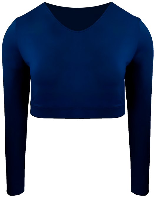 Dyed Long Sleeve Cheer Crop Top (Solid Color)