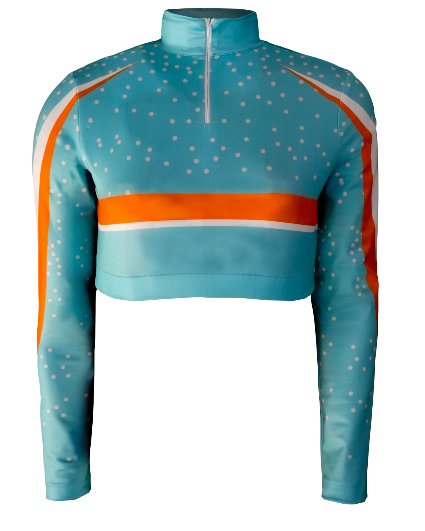 Full Sublimation Long Sleeve Cheer Crop Top w/ Turtle Neck