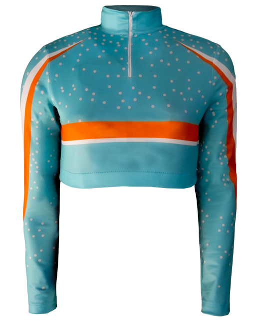 Full Sublimation Long Sleeve Cheer Crop Top w/ Turtle Neck