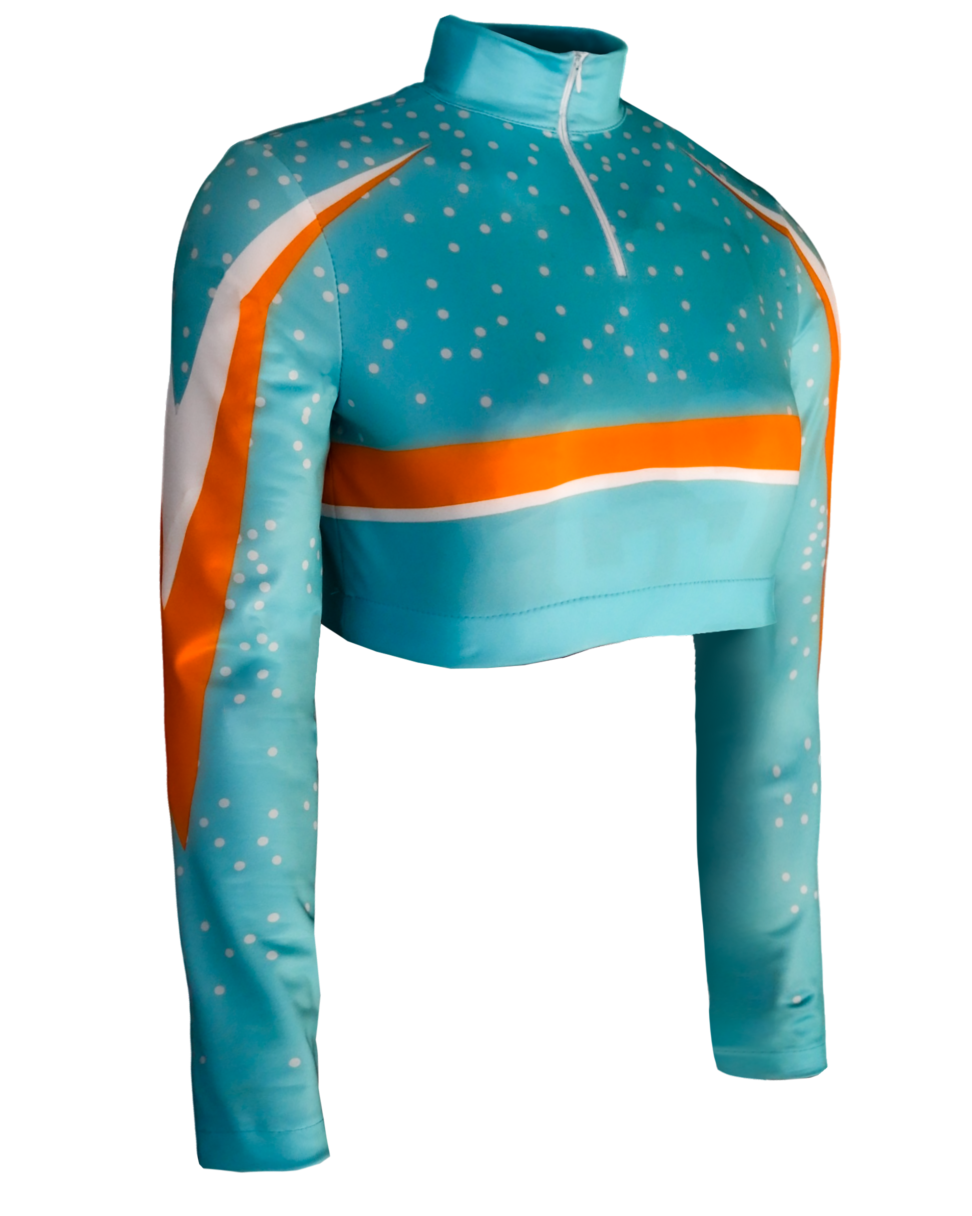 Full Sublimation Long Sleeve Cheer Crop Top w/ Turtle Neck