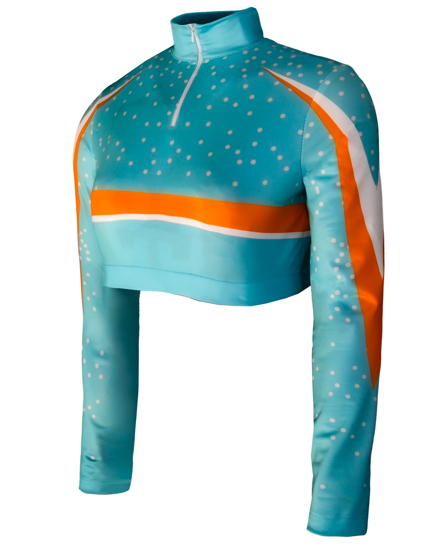 Full Sublimation Long Sleeve Cheer Crop Top w/ Turtle Neck