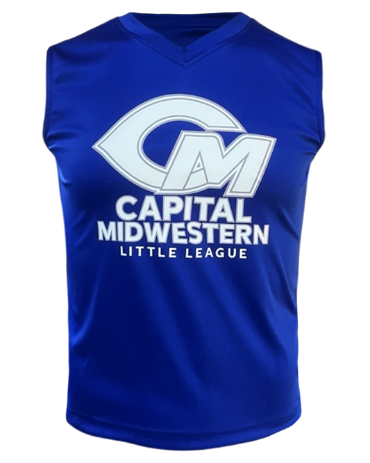Dyed Sleeveless V Neck Softball Tee