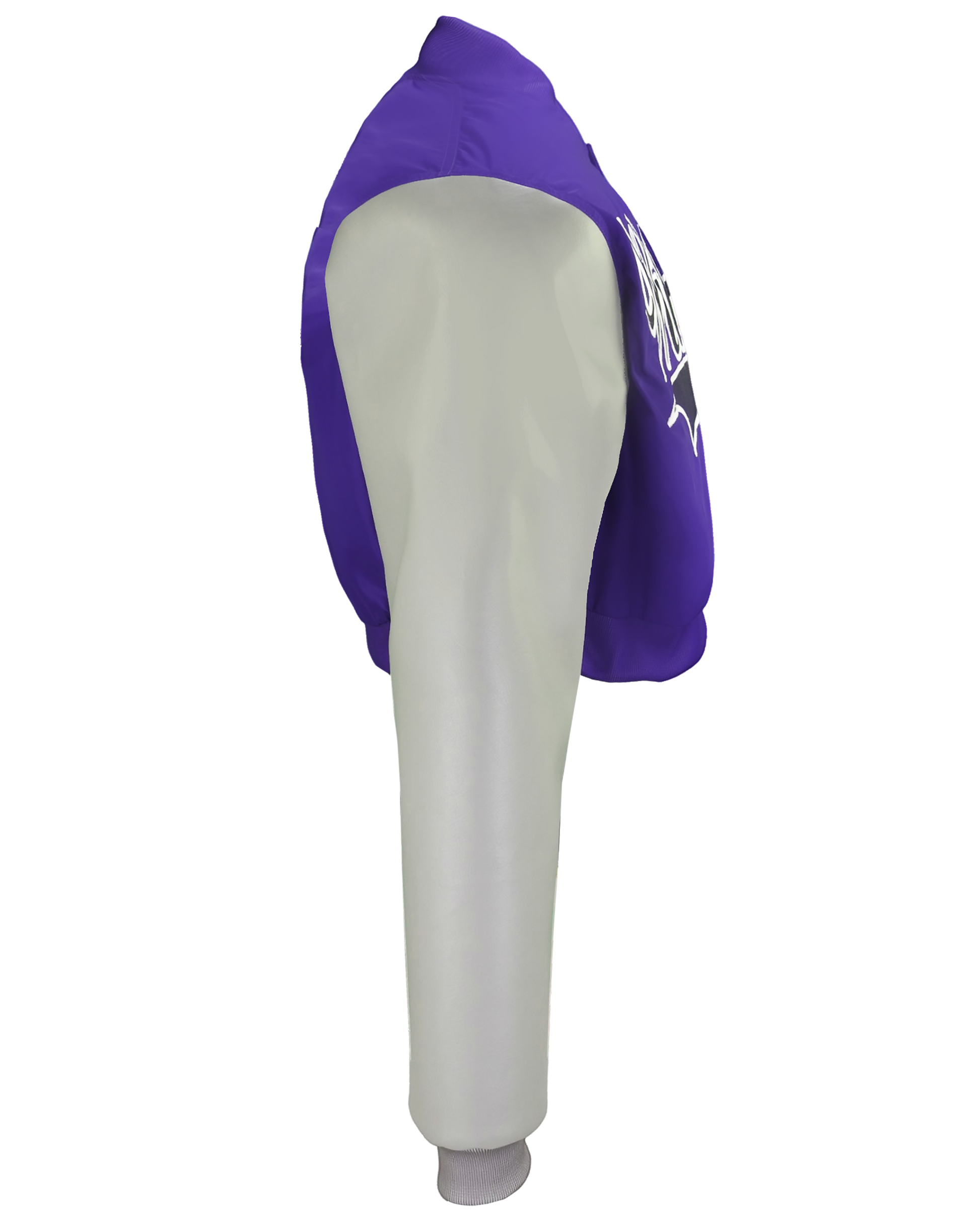 Sublimated Crop Top Letterman Jacket w/ Faux Leather Sleeves