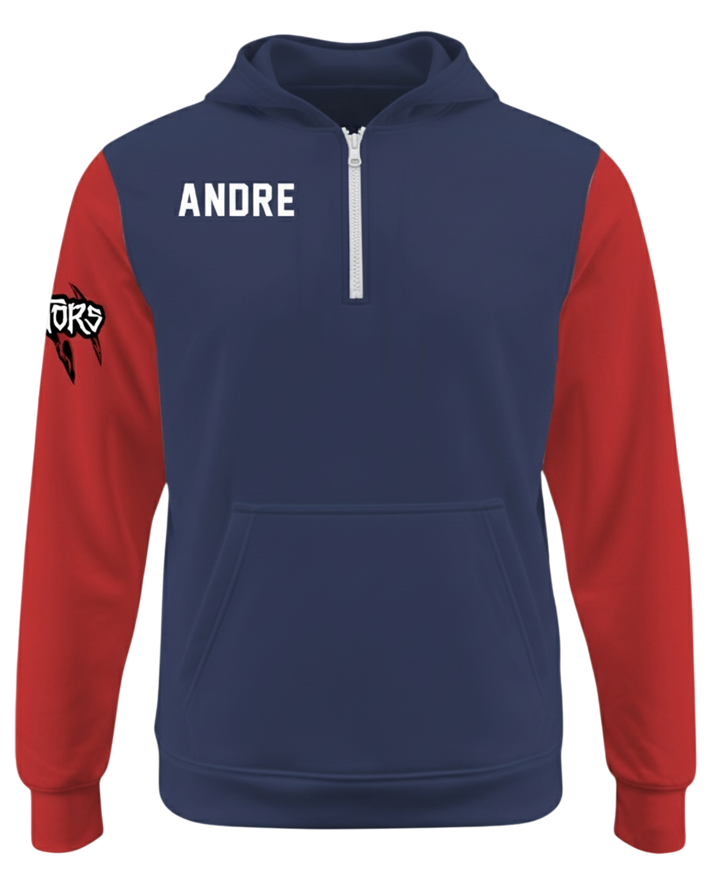 Cotton 1/4 Zip Fleece Hoodie w/ Front Pocket