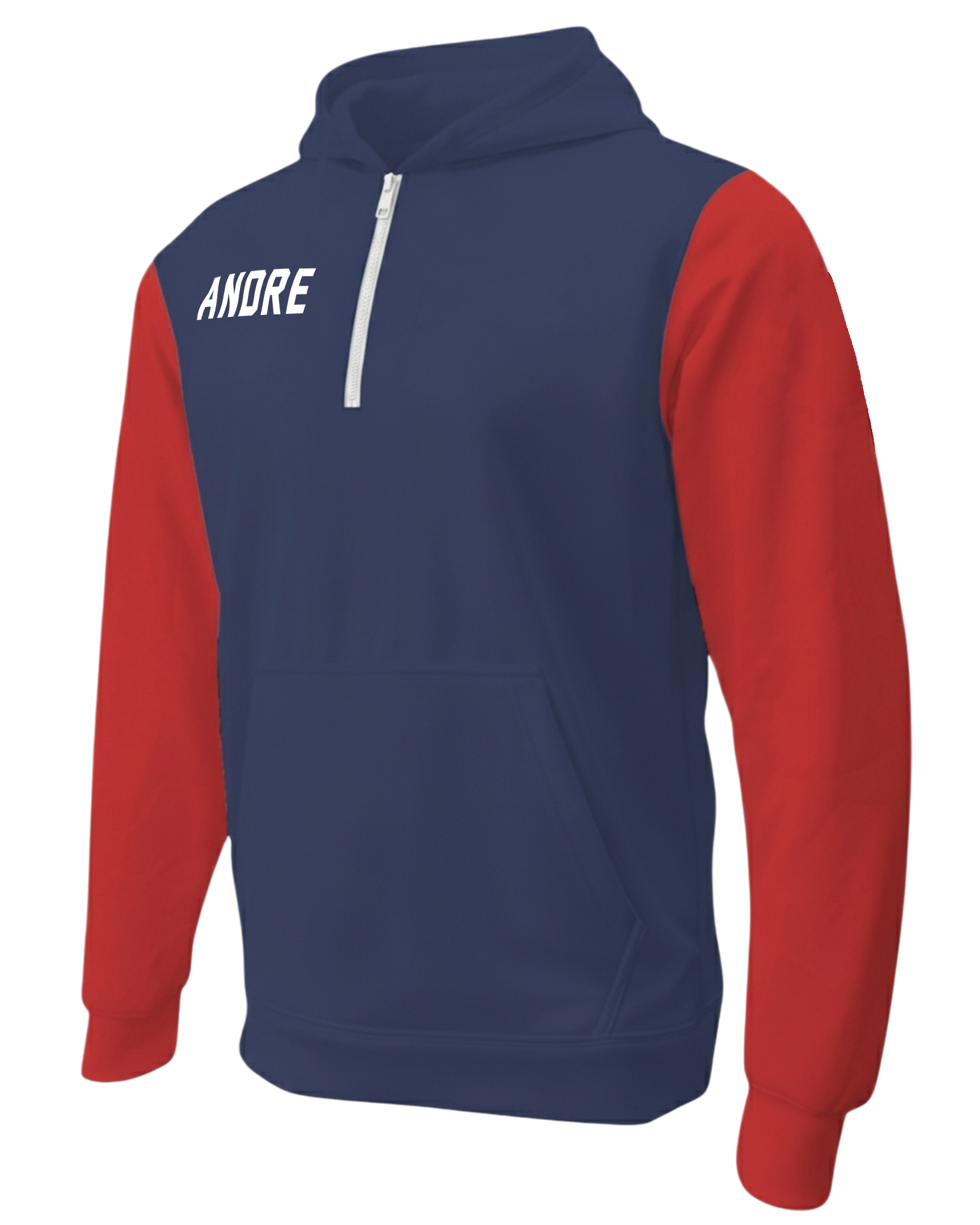Cotton 1/4 Zip Fleece Hoodie w/ Front Pocket