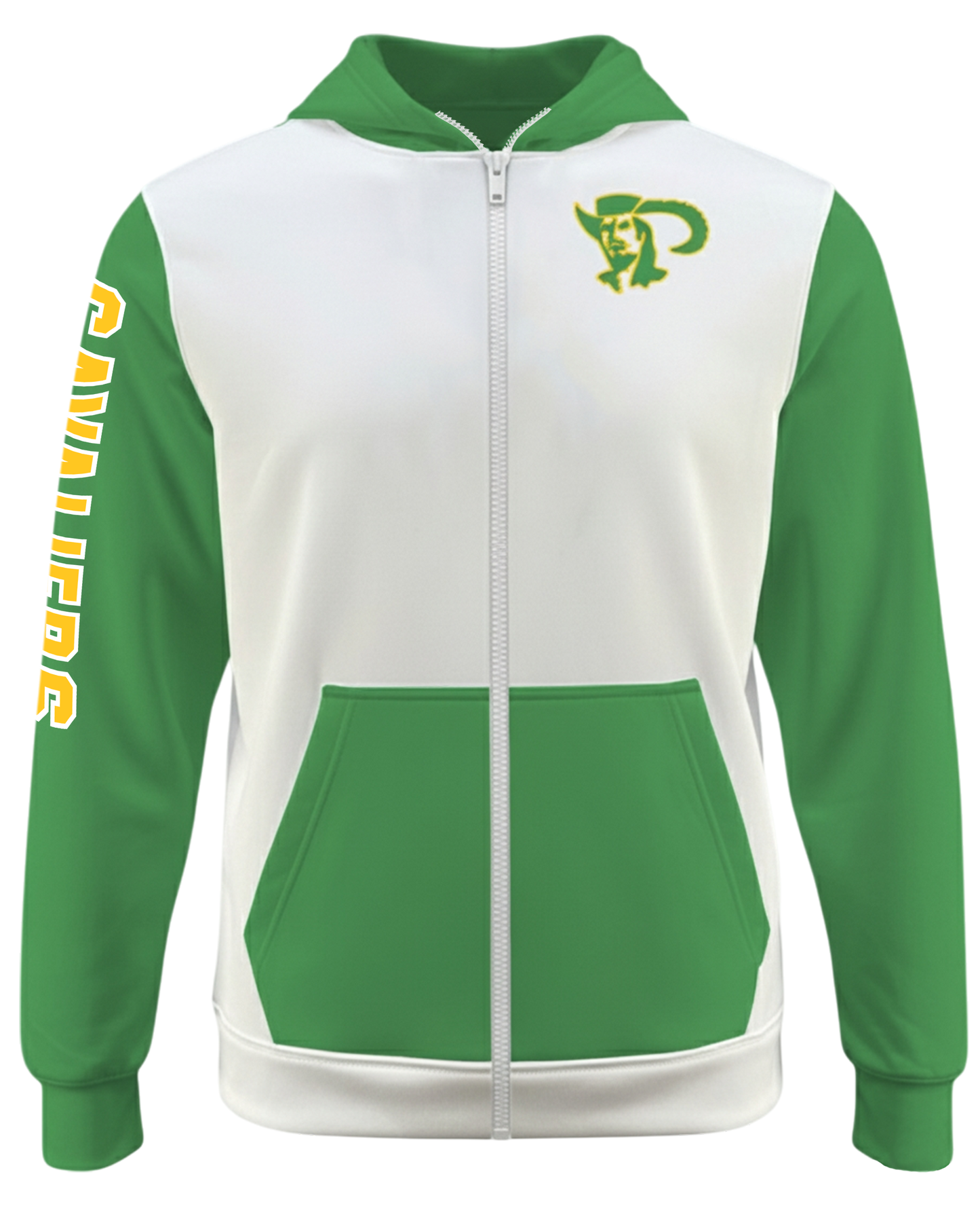 Cotton Full Zip Fleece Hoodie w/ Front Pocket