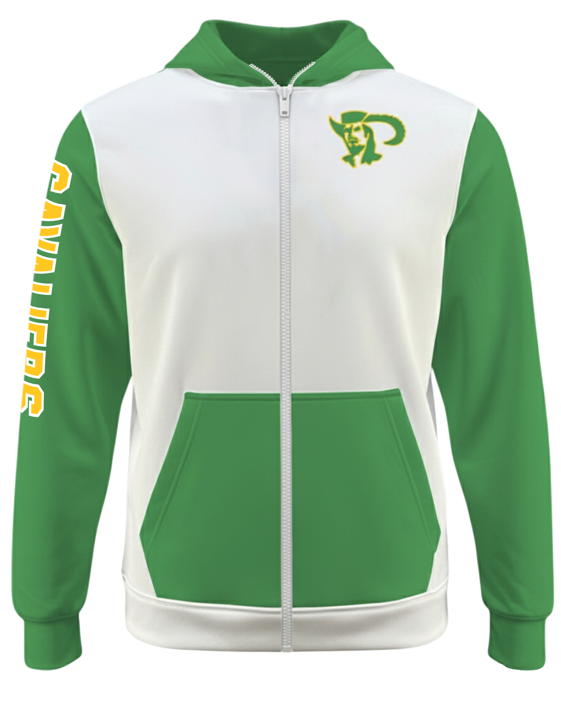 Cotton Full Zip Fleece Hoodie w/ Front Pocket