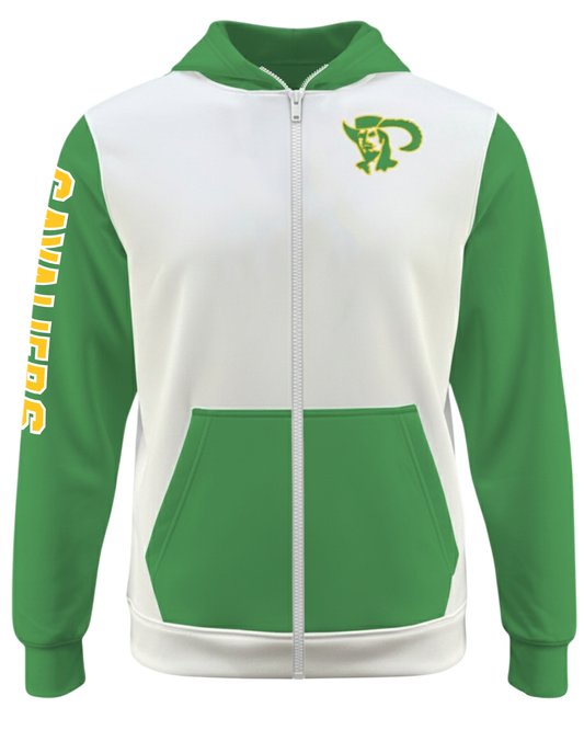 Cotton Full Zip Fleece Hoodie w/ Front Pocket