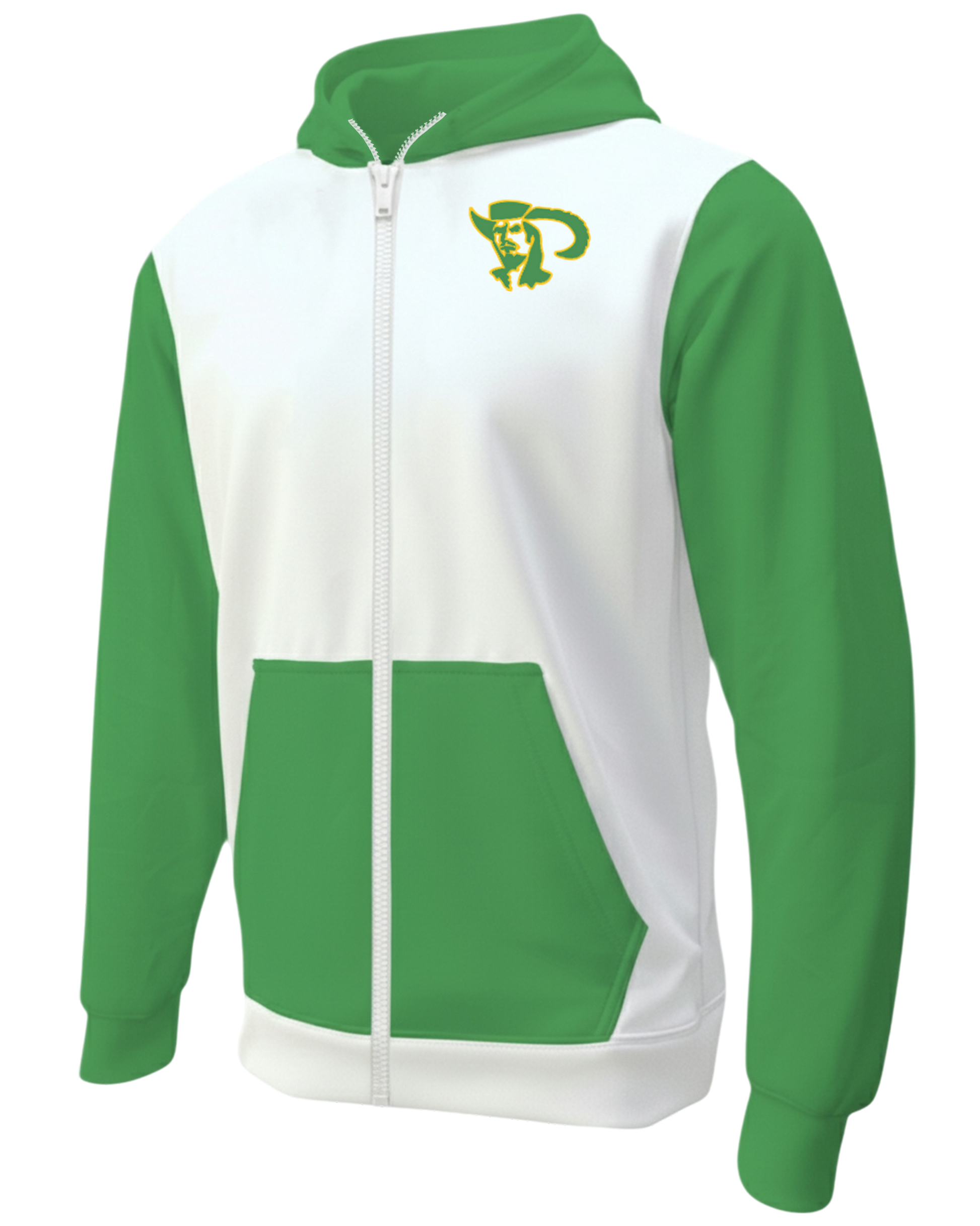 Cotton Full Zip Fleece Hoodie w/ Front Pocket