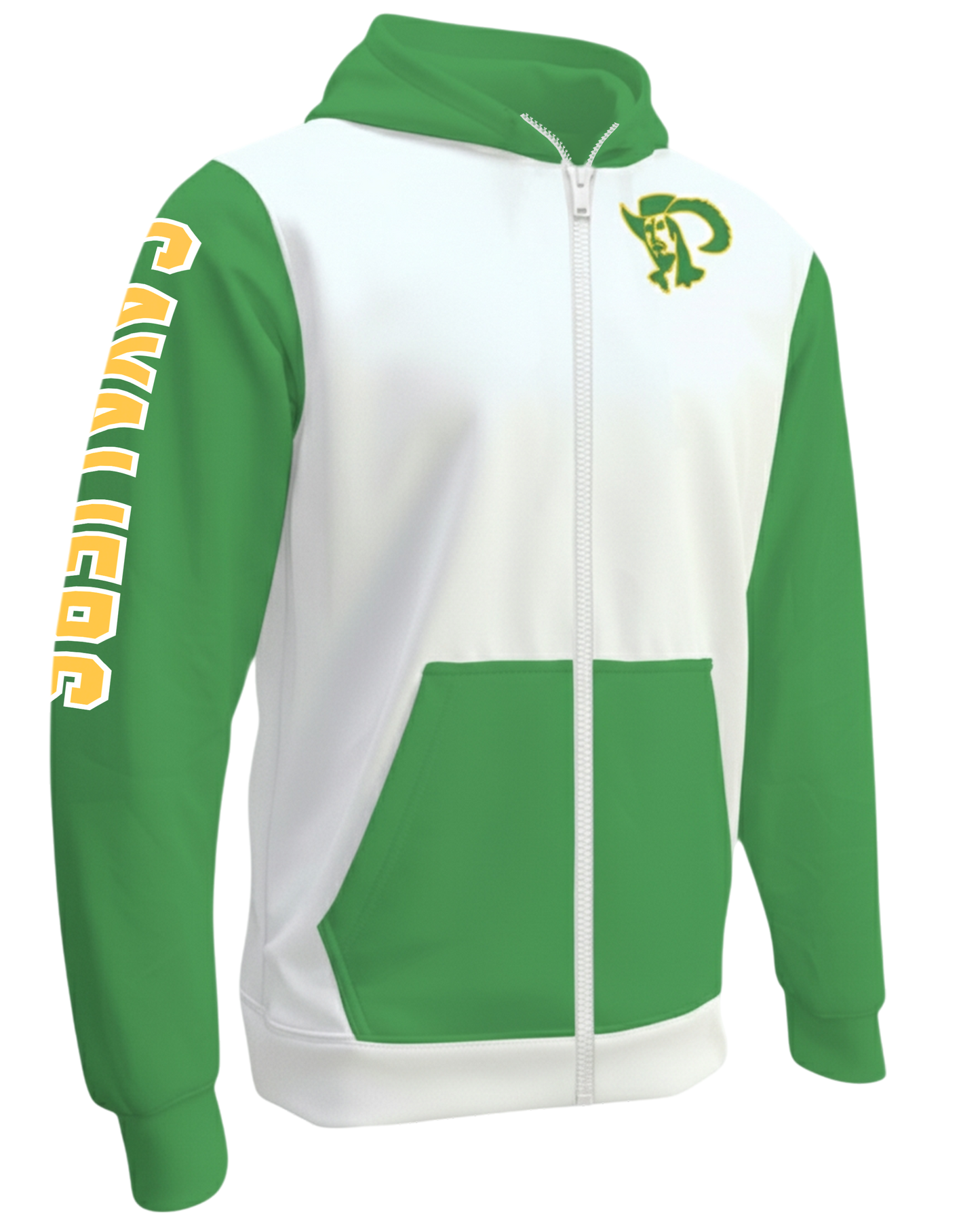 Cotton Full Zip Fleece Hoodie w/ Front Pocket