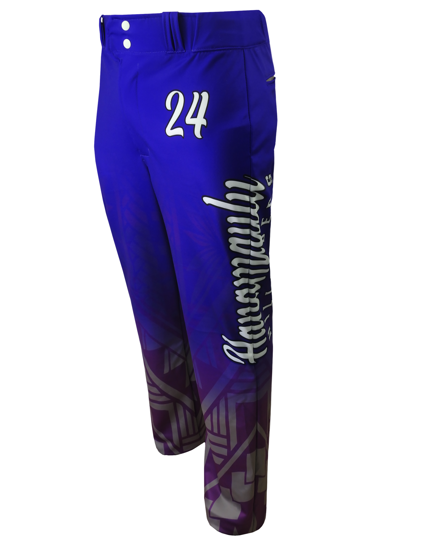 Tapered Open-Bottom Baseball Pants w/ Sublimated Side Panels