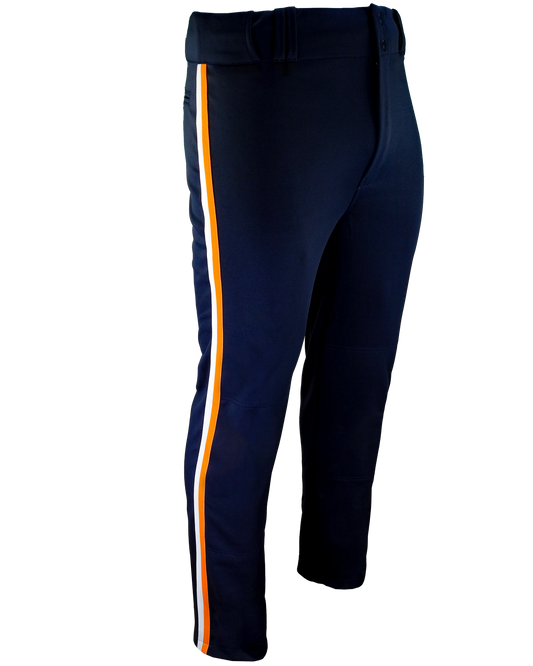Dyed Tapered Open-Bottom Baseball Pants w/ Braiding