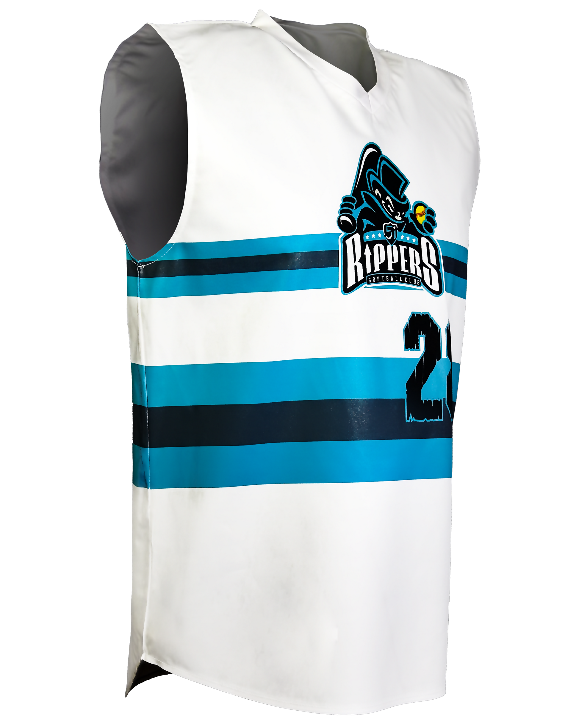 Sleeveless V-Neck Baseball Jersey
