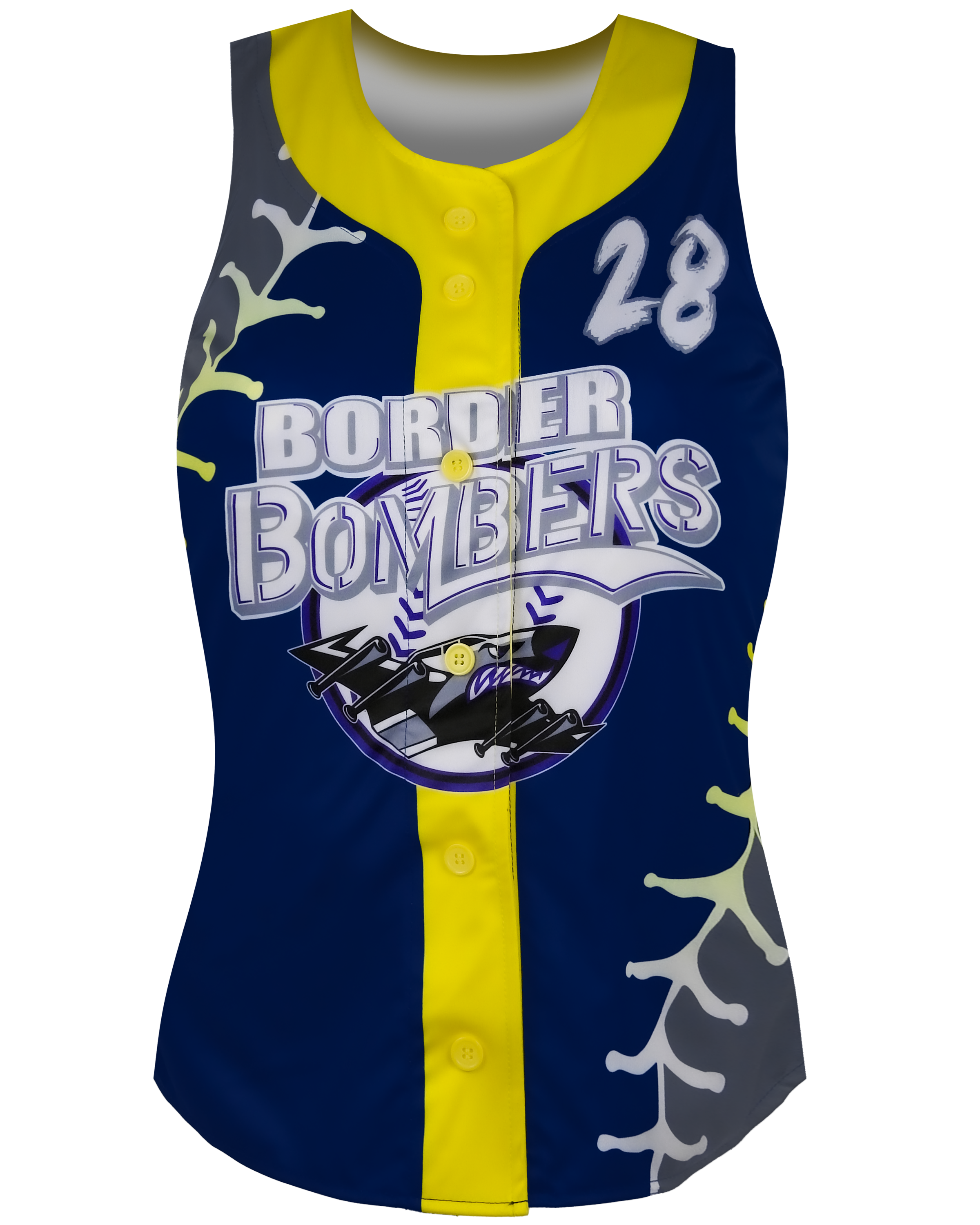 Sleeveless Full Button Softball Jersey | Custom Softball Uniforms ...