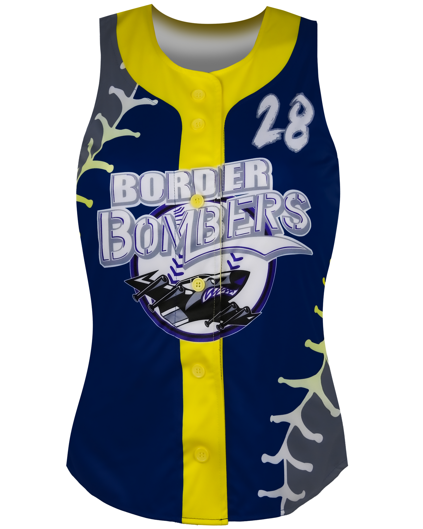 Sleeveless Full Button Softball Jersey