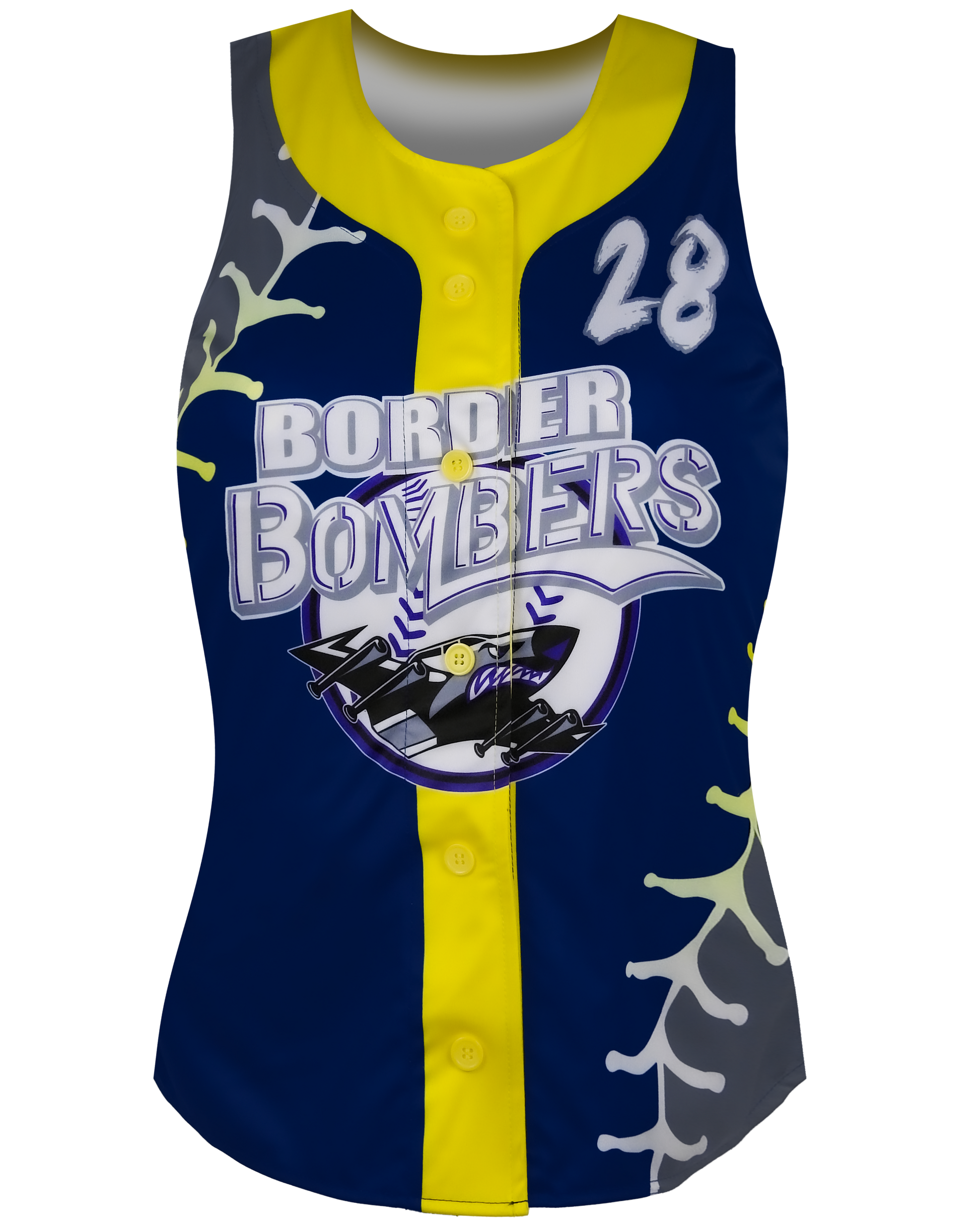 Sleeveless Full Button Softball Jersey