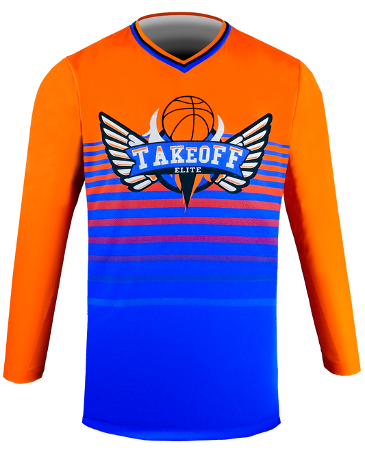 Long Sleeve V Neck Shooter Shirt