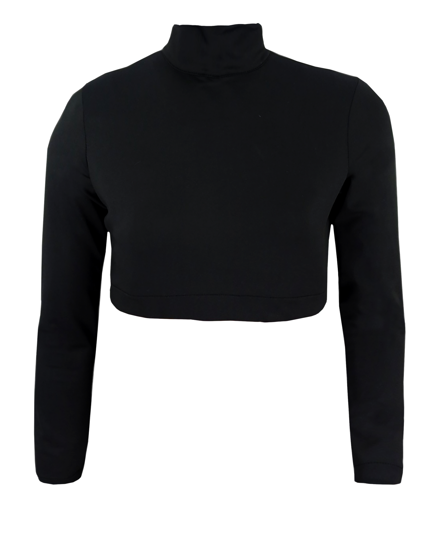 Dyed Long Sleeve Cheer Crop Top w/ Turtle Neck (Solid Color)