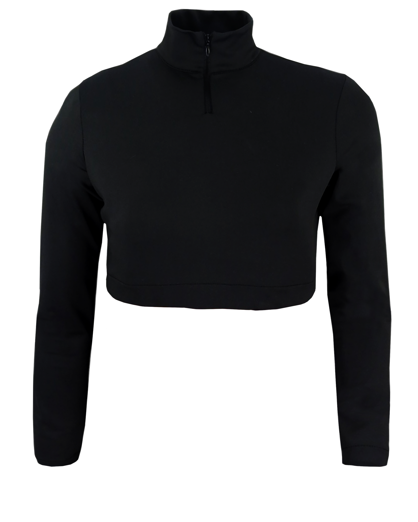Dyed Long Sleeve Cheer Crop Top w/ Turtle Neck (Solid Color)