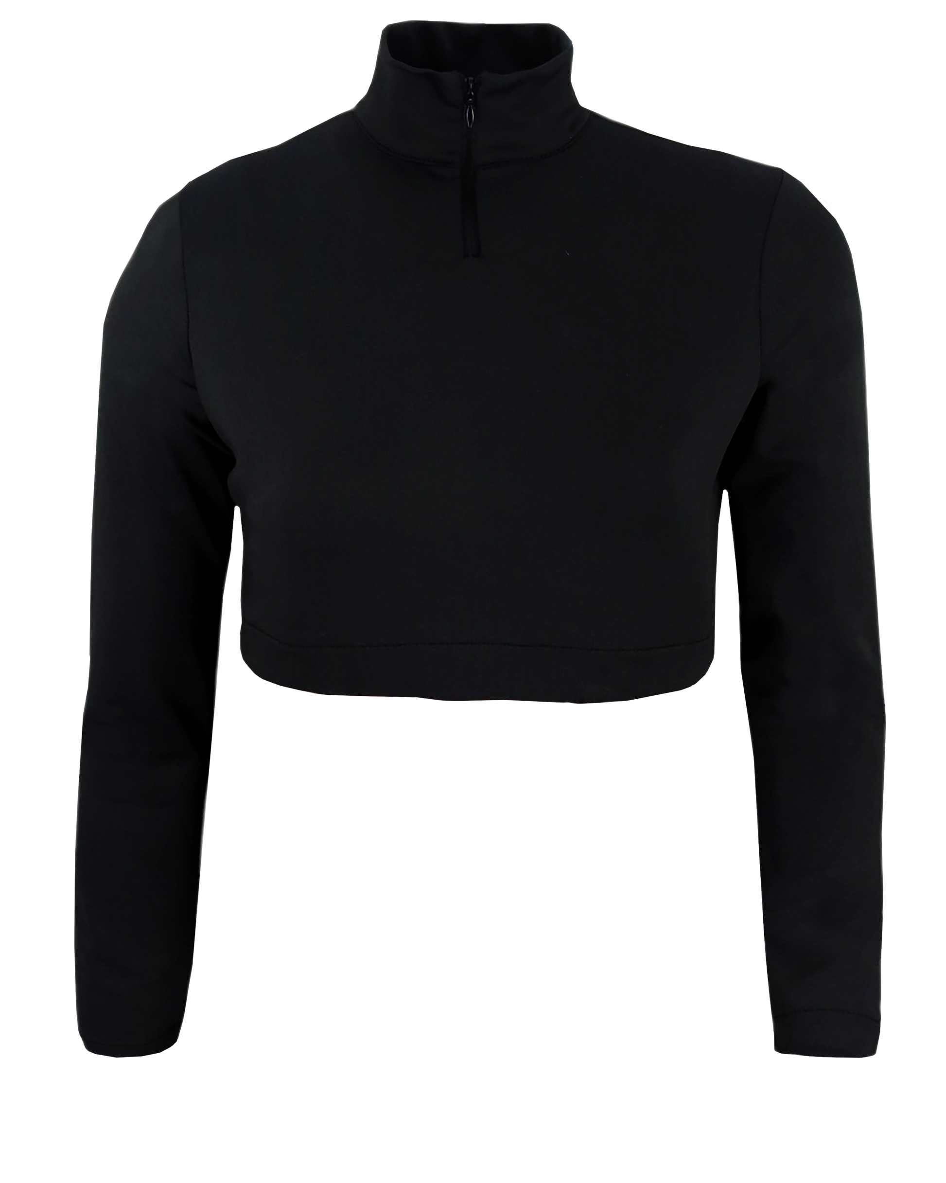 Dyed Long Sleeve Cheer Crop Top w/ Turtle Neck (Solid Color)