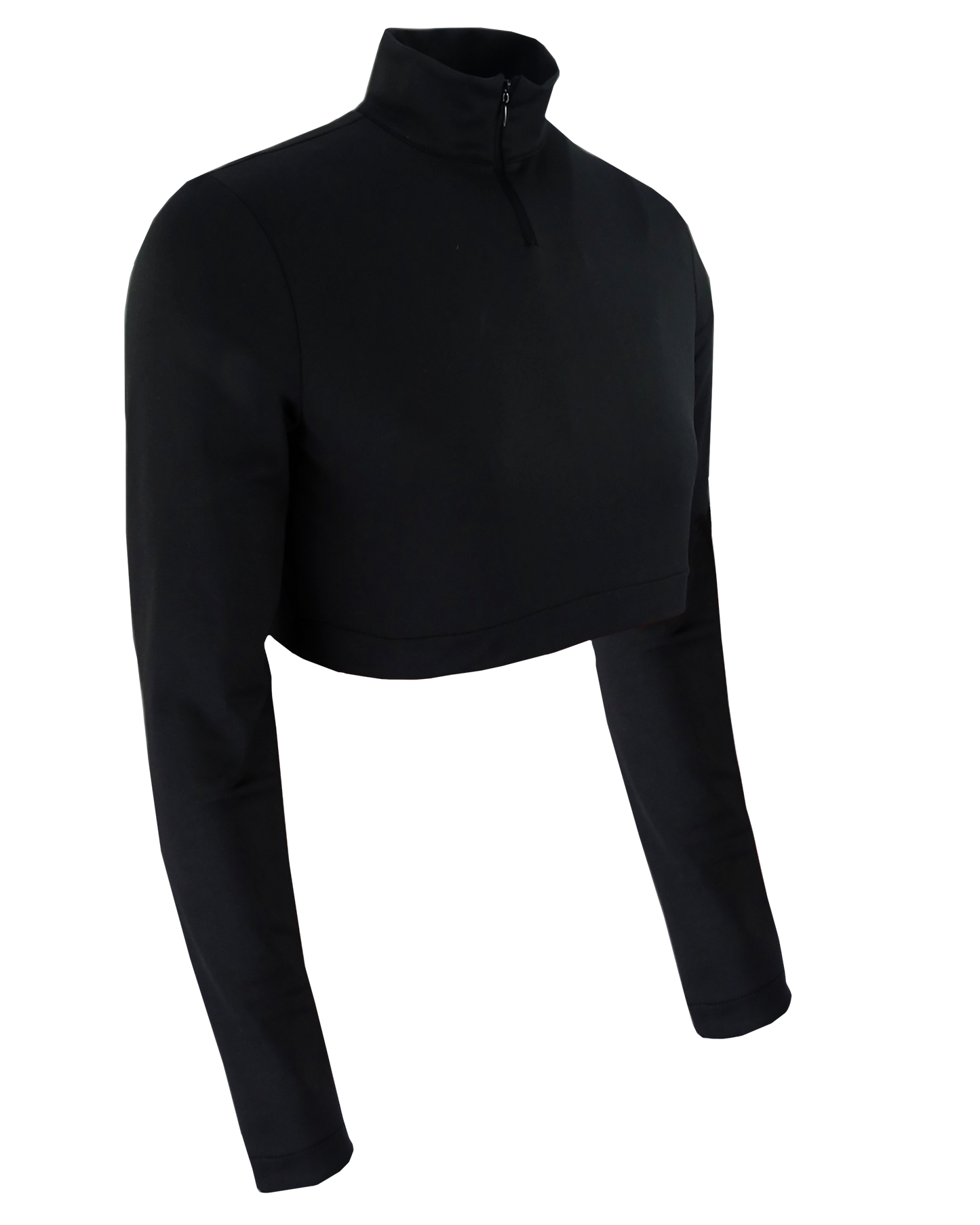 Dyed Long Sleeve Cheer Crop Top w/ Turtle Neck (Solid Color)