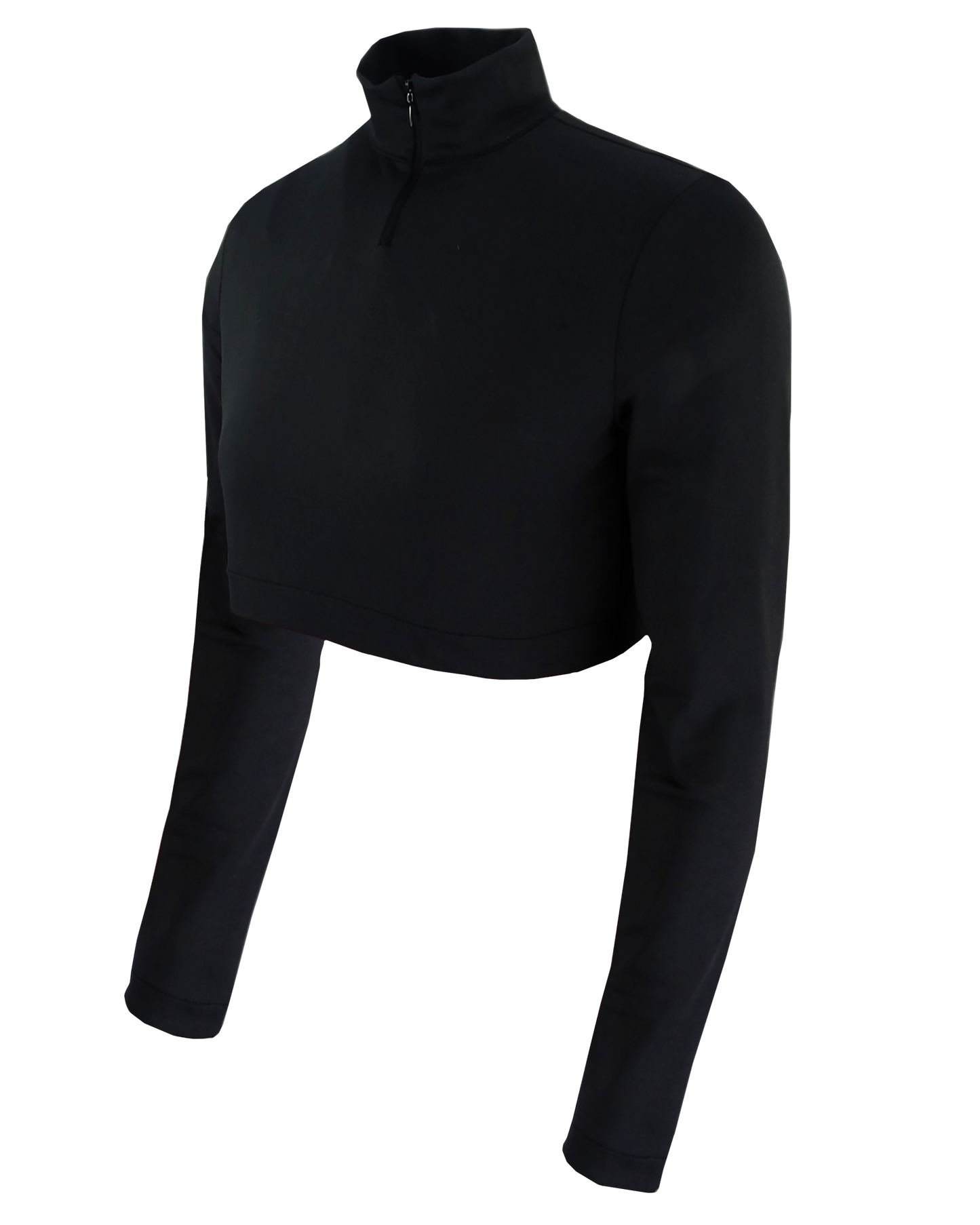 Dyed Long Sleeve Cheer Crop Top w/ Turtle Neck (Solid Color)