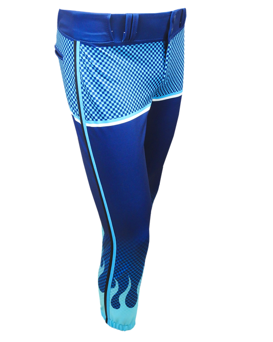Full Sublimation Tapered Low Rise Softball Pants with Braiding