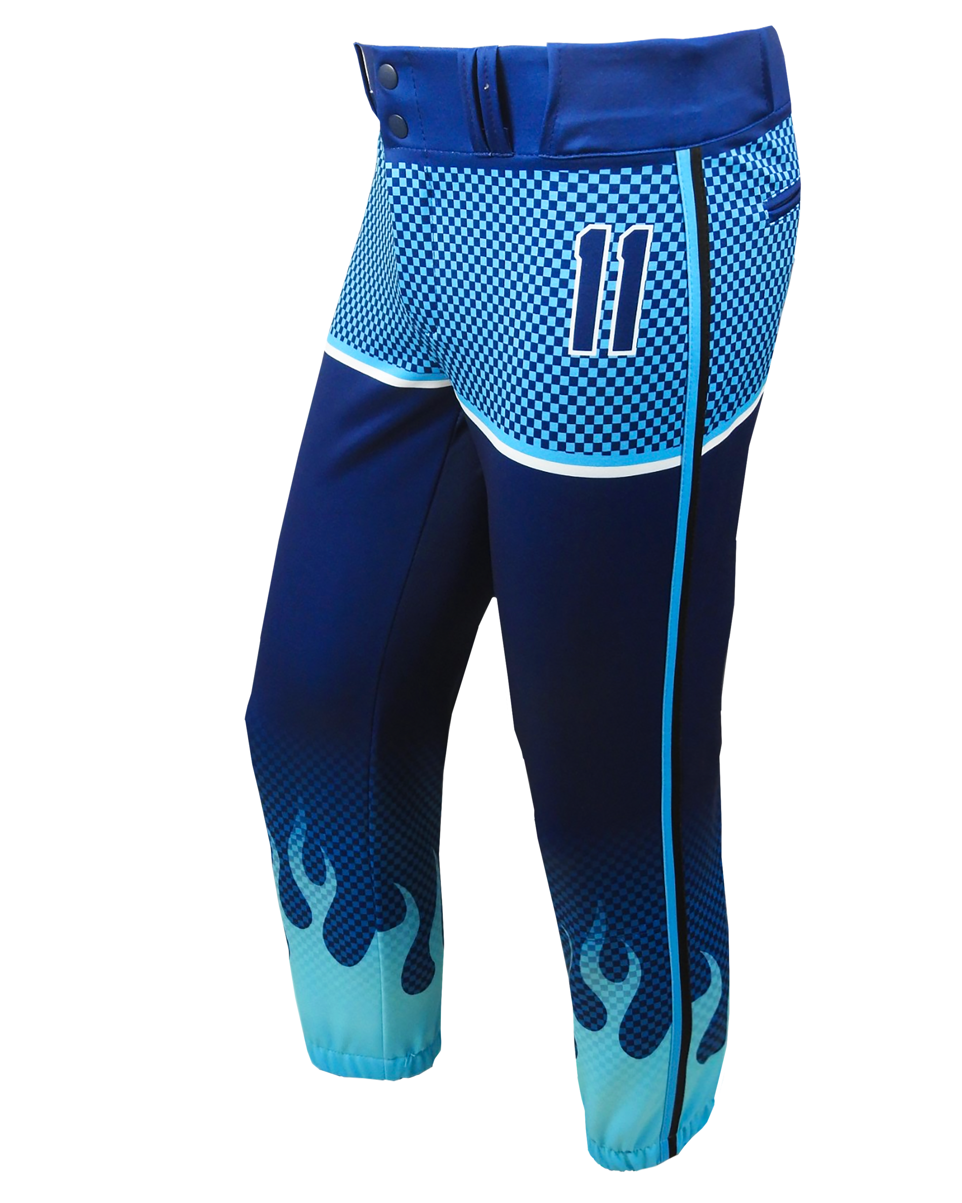 Full Sublimation Tapered Low Rise Softball Pants with Braiding