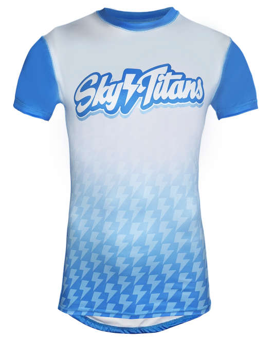 Short Sleeve Compression Flatlock Shirt with Scoop Bottom